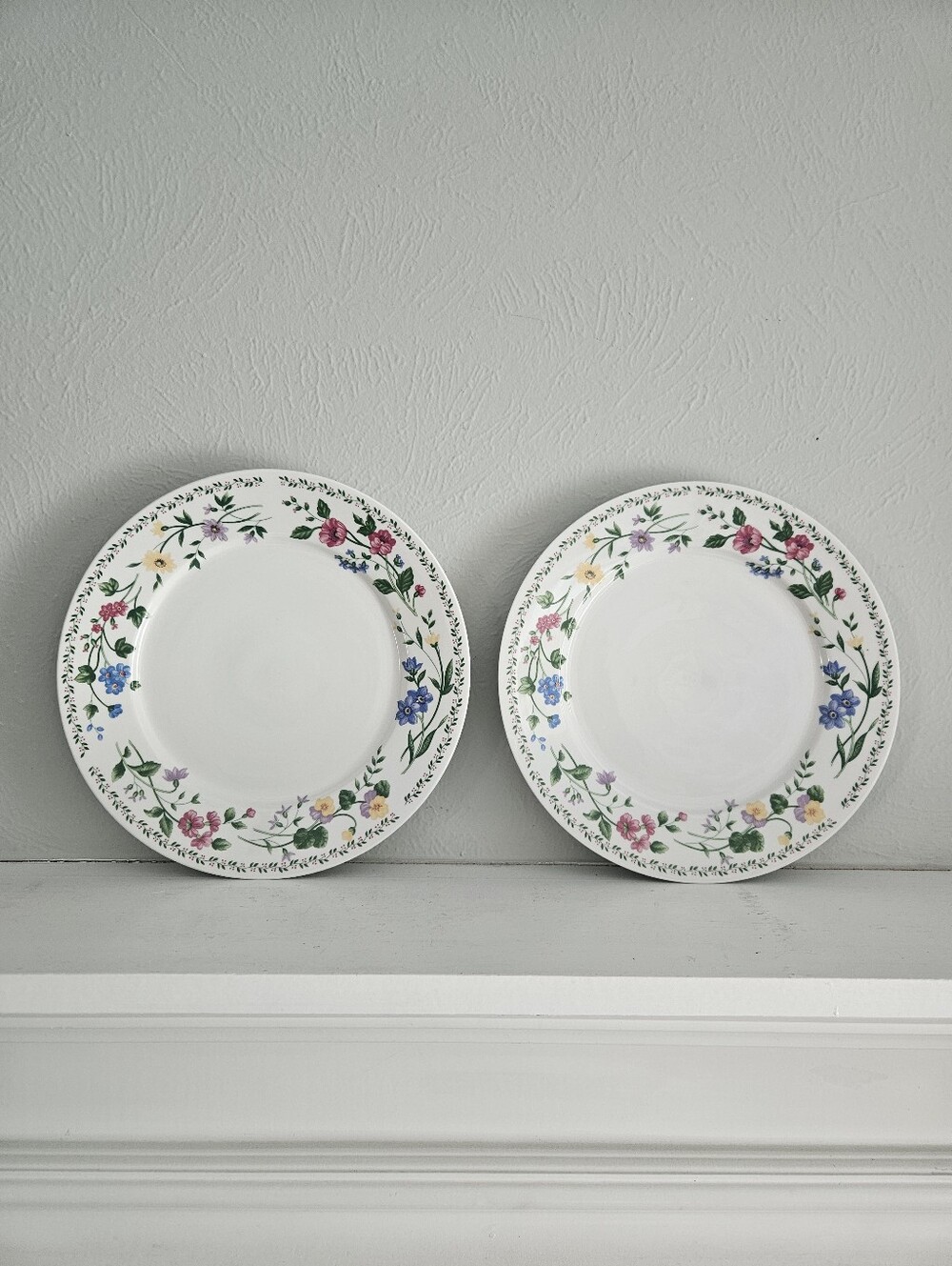 Vintage Bon Appetit Floral Ceramic Dinner Plates- Set Of 2